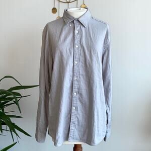 *6/$35* Tommy Hilfiger Large Blue Button-Down Shrit New York Fit 100% Cotton